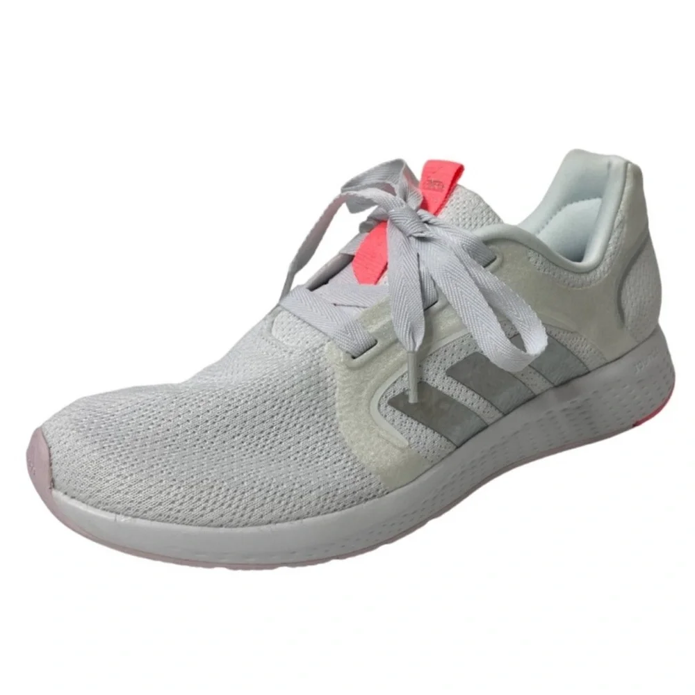 Adidas Bounce Edge Athletic Shoes Running Gray White Silver Coral Pink Size 11